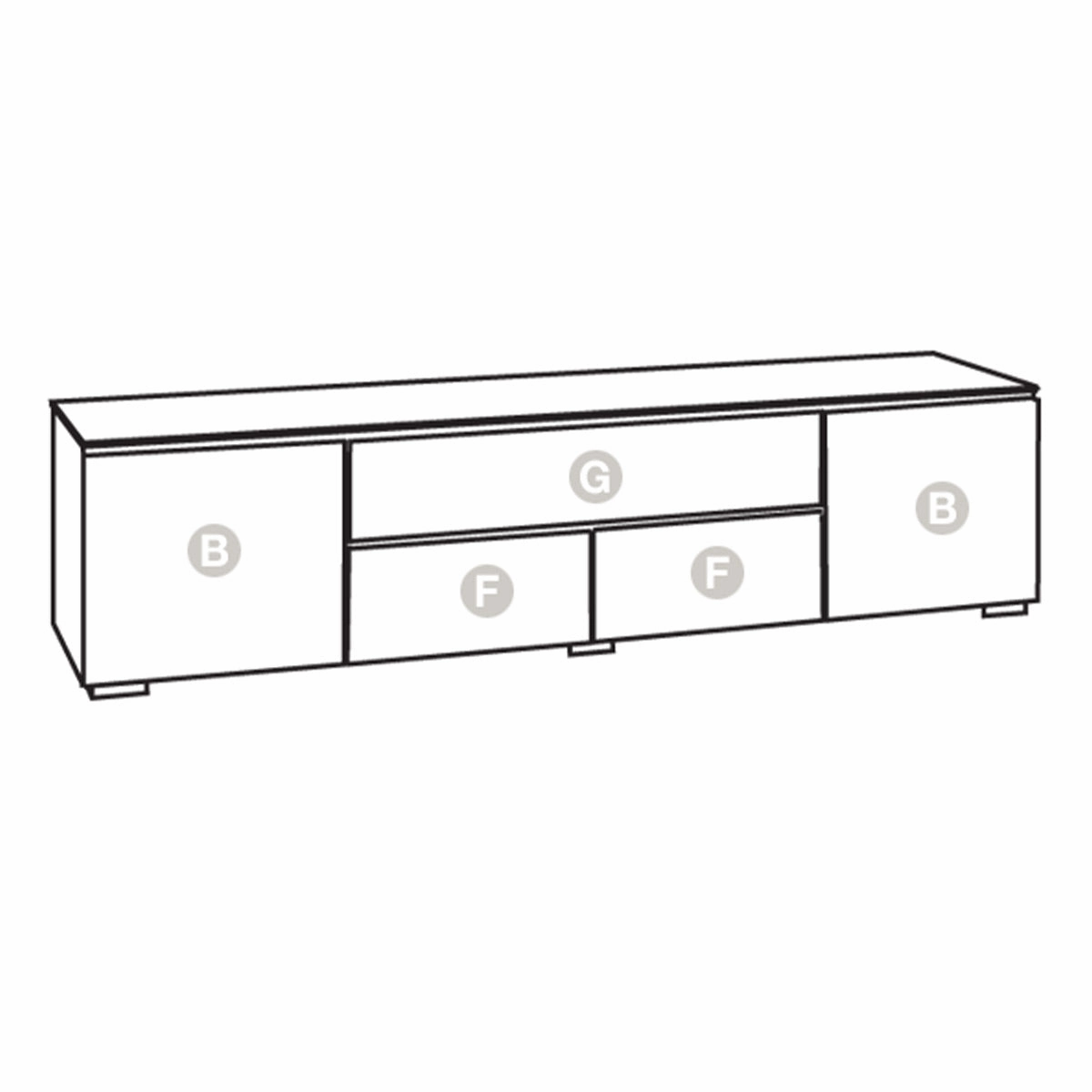 Salamander Designs Chameleon Collection Barcelona 245 Quad AV Cabinet (Natural Walnut with Black Glass Doors)