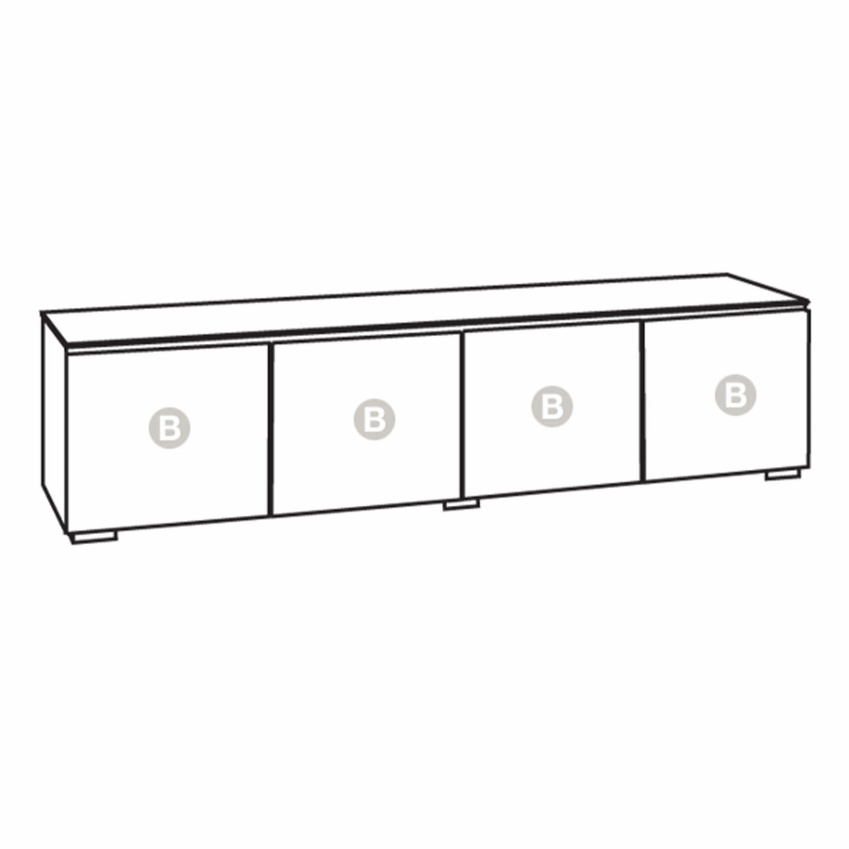 Salamander Designs Chameleon Collection Barcelona 247 Quad AV Cabinet (Natural Walnut with Gloss White Doors)