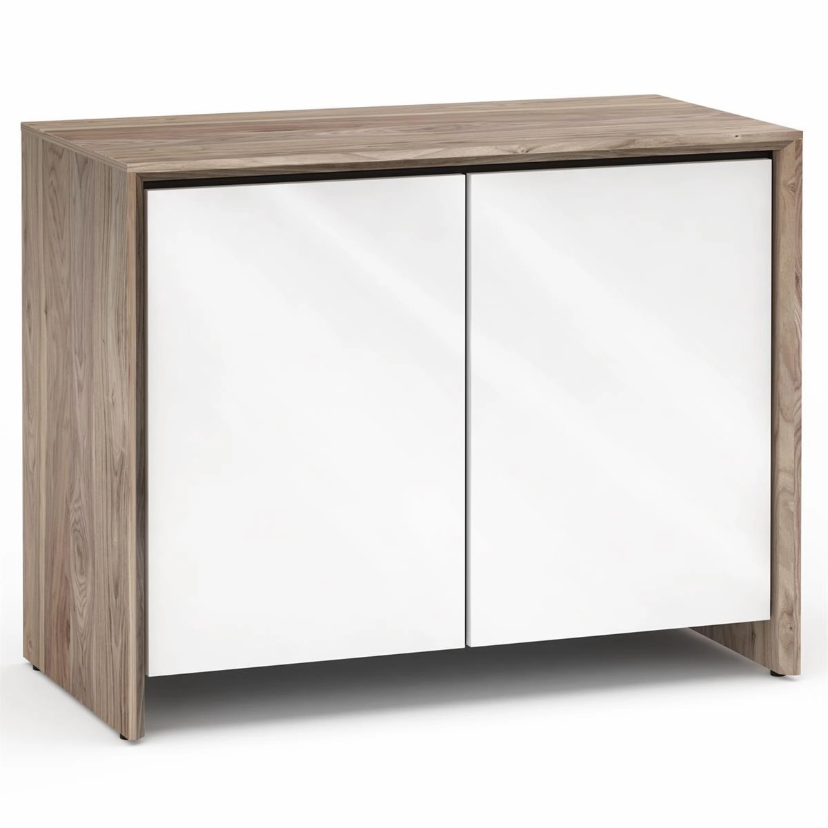 Salamander Designs Chameleon Collection Barcelona 323 Twin AV Cabinet (Natural Walnut with Gloss White Doors) hi-fi vibration control,hi-fi grounded cable,hi-fi stereo input selector