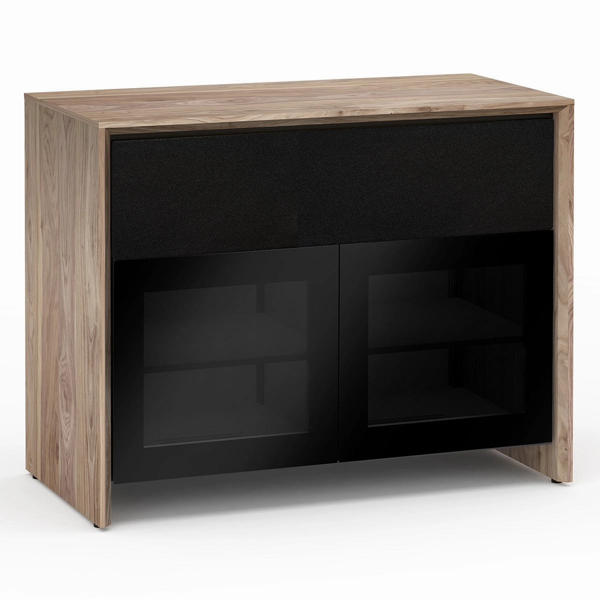 Salamander Designs Chameleon Collection Barcelona 329 Twin AV Cabinet (Natural Walnut with Black Glass Doors) hi-fi vibration control,hi-fi grounded cable,hi-fi stereo input selector