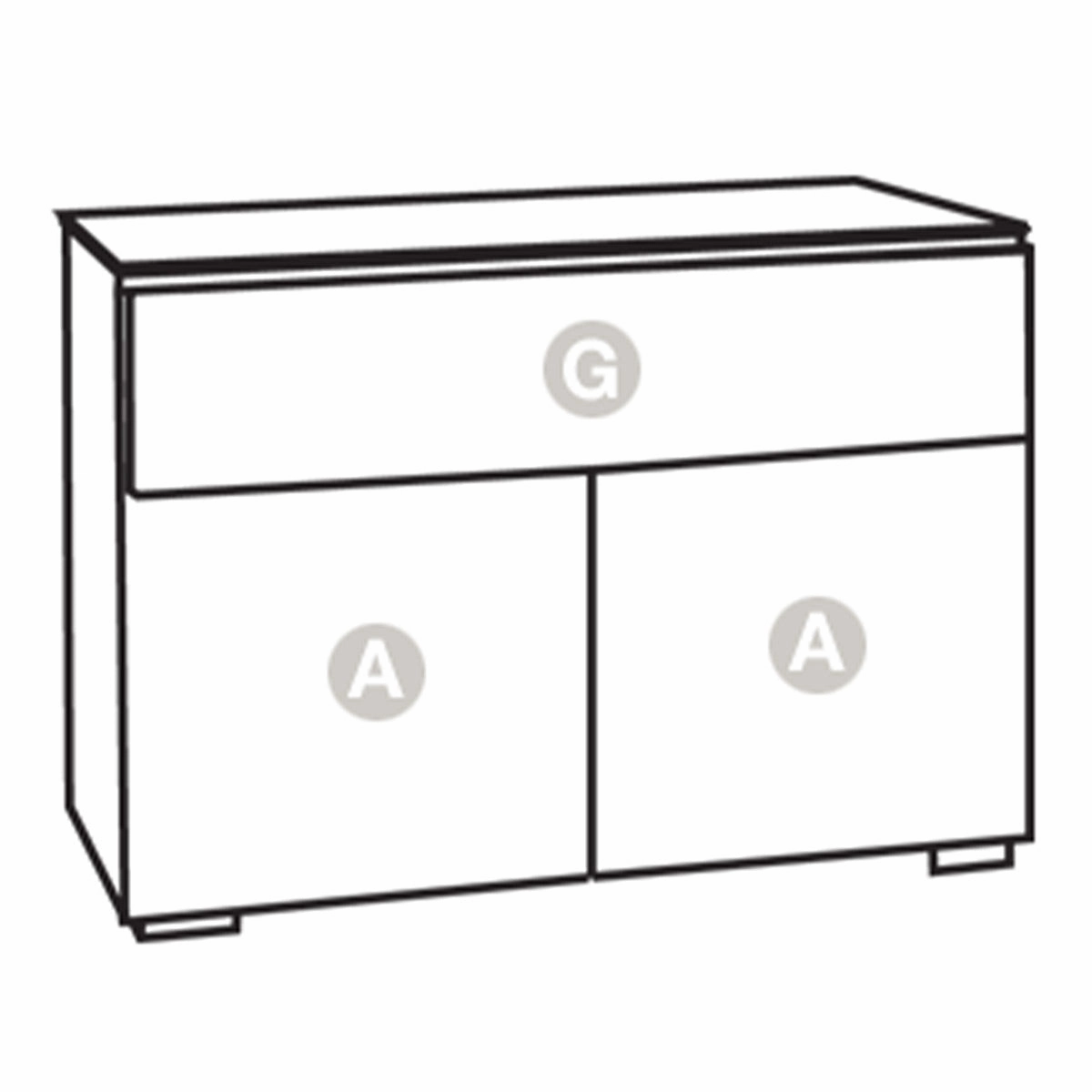 Salamander Designs Chameleon Collection Barcelona 329 Twin AV Cabinet (Natural Walnut with Gloss White Doors)