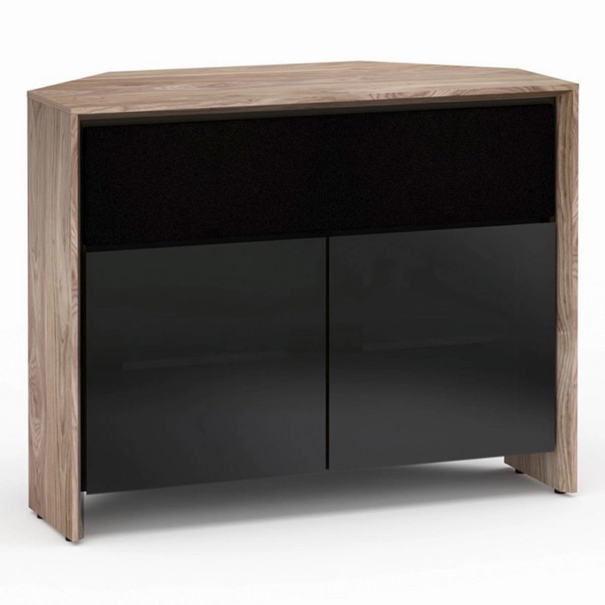Salamander Designs Chameleon Collection Barcelona 329 Twin Corner Cabinet (Natural Walnut with Black Glass Doors) hi-fi vibration control,hi-fi grounded cable,hi-fi stereo input selector