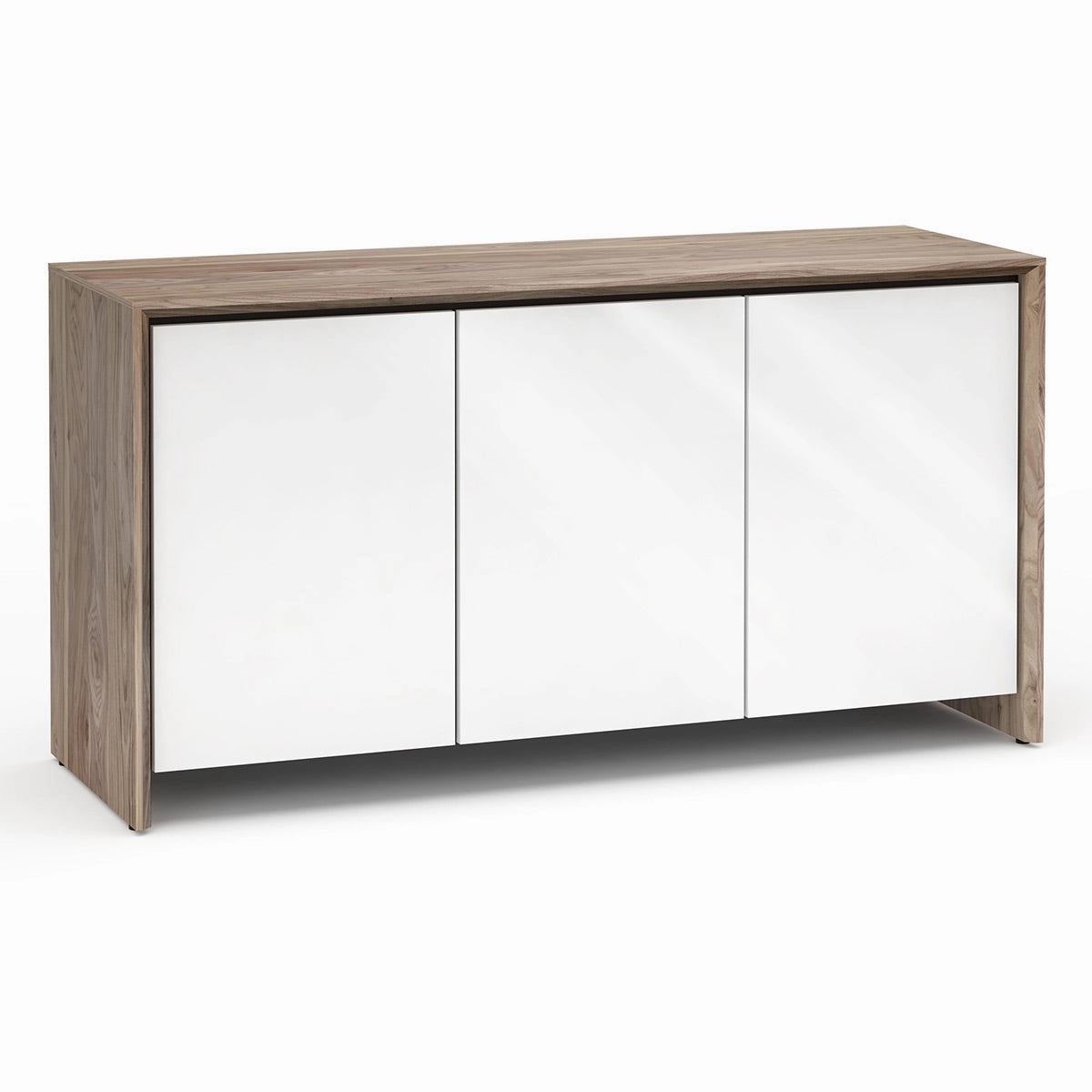 Salamander Designs Chameleon Collection Barcelona 337 Triple AV Cabinet (Natural Walnut with Gloss White Doors)