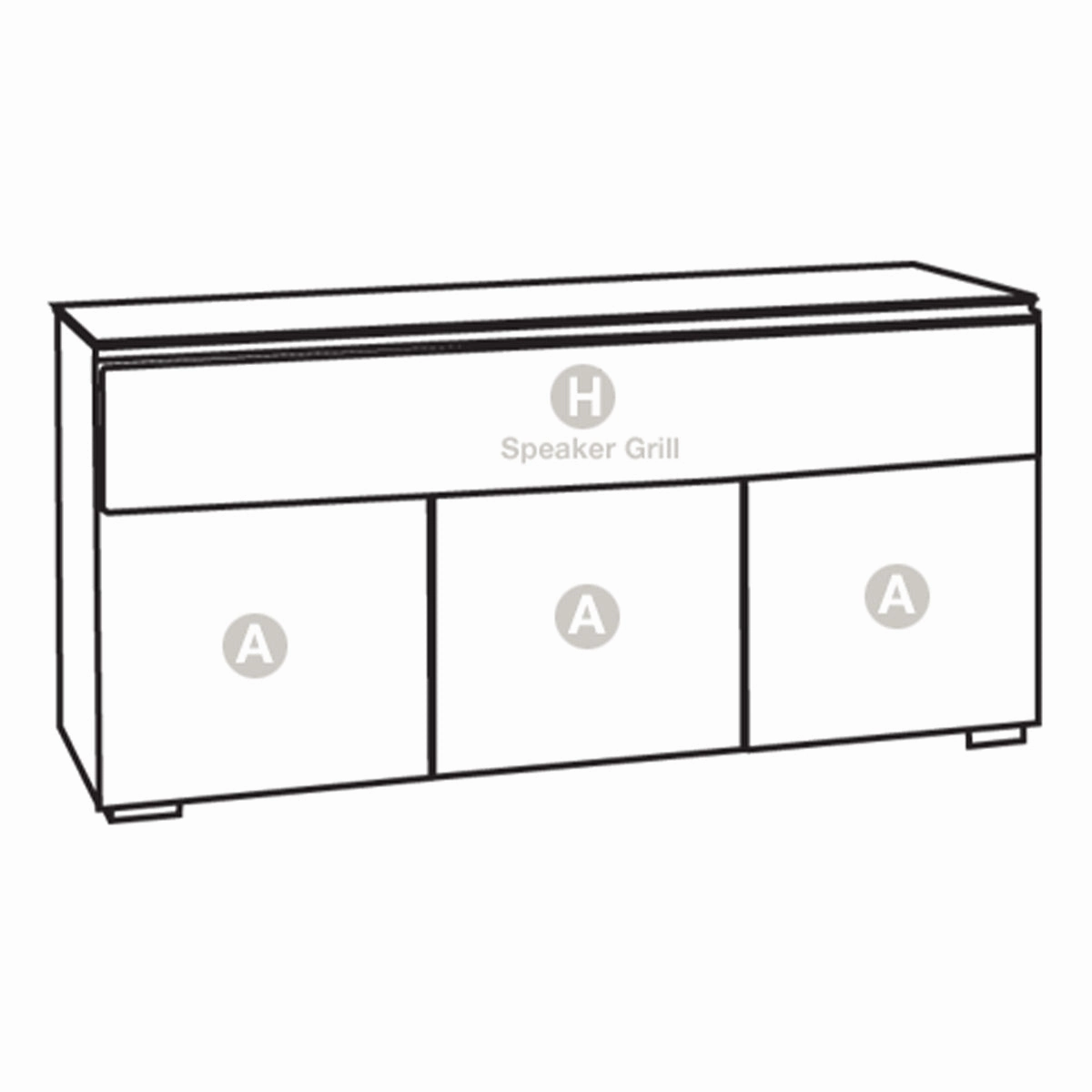Salamander Designs Chameleon Collection Barcelona 339 Triple Speaker Integrated Cabinet (Natural Walnut with White Glass Doors)