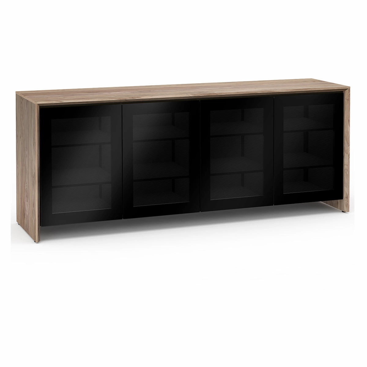 Salamander Designs Chameleon Collection Barcelona 347 Quad AV Cabinet (Natural Walnut with Black Glass Doors) hi-fi vibration control,hi-fi grounded cable,hi-fi stereo input selector
