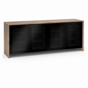 Salamander Designs Chameleon Collection Barcelona 347 Quad AV Cabinet (Natural Walnut with Black Glass Doors) hi-fi vibration control,hi-fi grounded cable,hi-fi stereo input selector