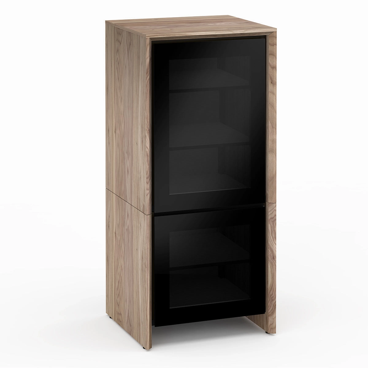 Salamander Designs Chameleon Collection Barcelona 517 Single Audio Cabinet (Natural Walnut with Black Glass Doors) hi-fi vibration control,hi-fi grounded cable,hi-fi stereo input selector