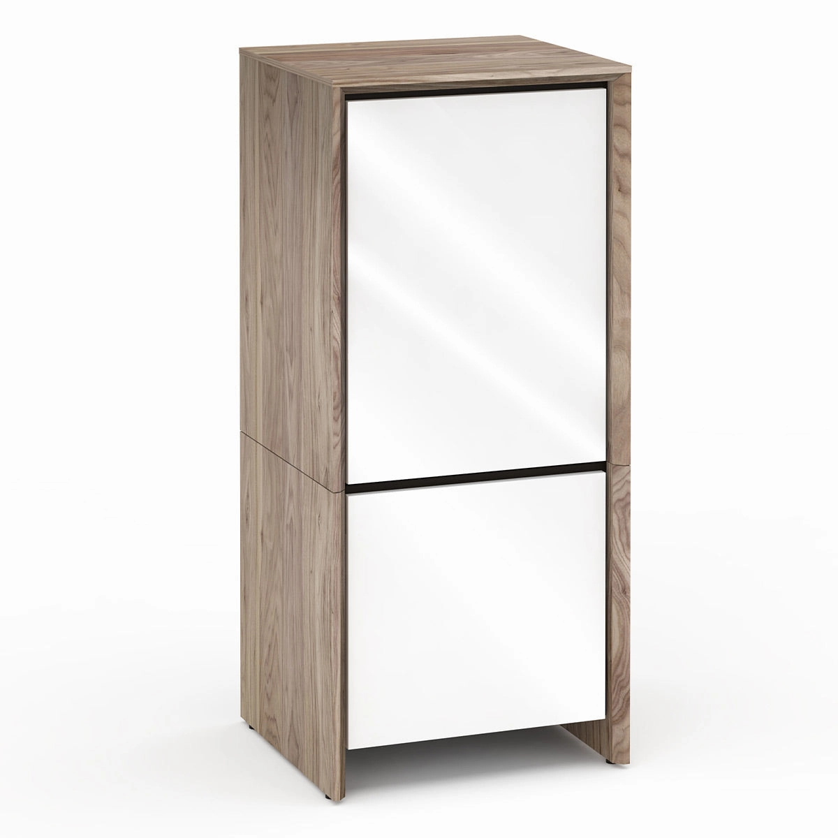 Salamander Designs Chameleon Collection Barcelona 517 Single Rack Mount AV Cabinet (Natural Walnut with Gloss White Doors) hi-fi vibration control,hi-fi grounded cable,hi-fi stereo input selector