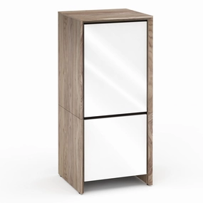 Salamander Designs Chameleon Collection Barcelona 517 Single Rack Mount AV Cabinet (Natural Walnut with Gloss White Doors) hi-fi digital to analog converter,hi-fi lossless streamer,hi-fi Roon-ready device