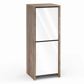 Salamander Designs Chameleon Collection Barcelona 617 Single Audio Cabinet (Natural Walnut with Gloss White Doors) hi-fi vibration control,hi-fi grounded cable,hi-fi stereo input selector