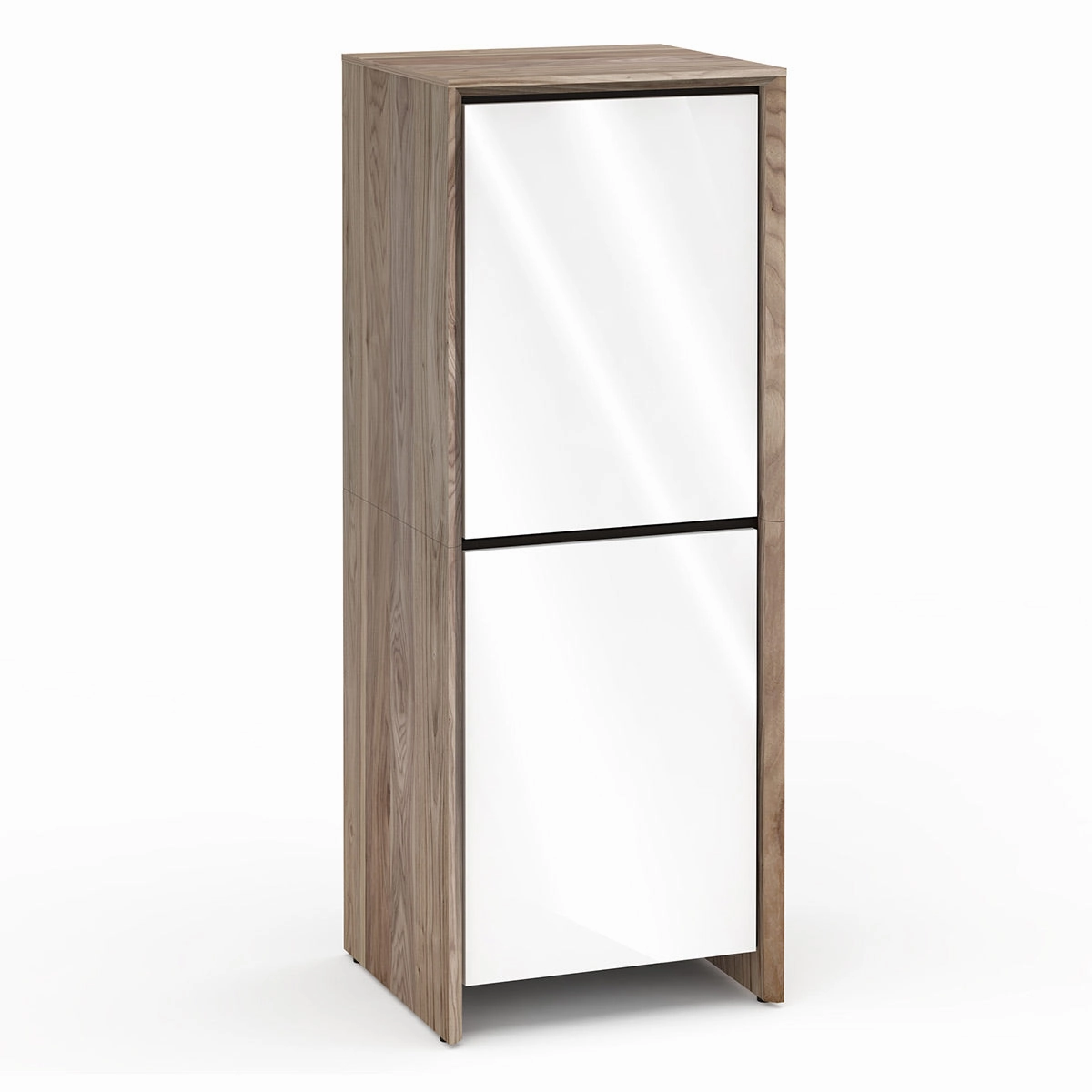 Salamander Designs Chameleon Collection Barcelona 617 Single Audio Cabinet (Natural Walnut with Gloss White Doors) hi-fi vibration control,hi-fi grounded cable,hi-fi stereo input selector