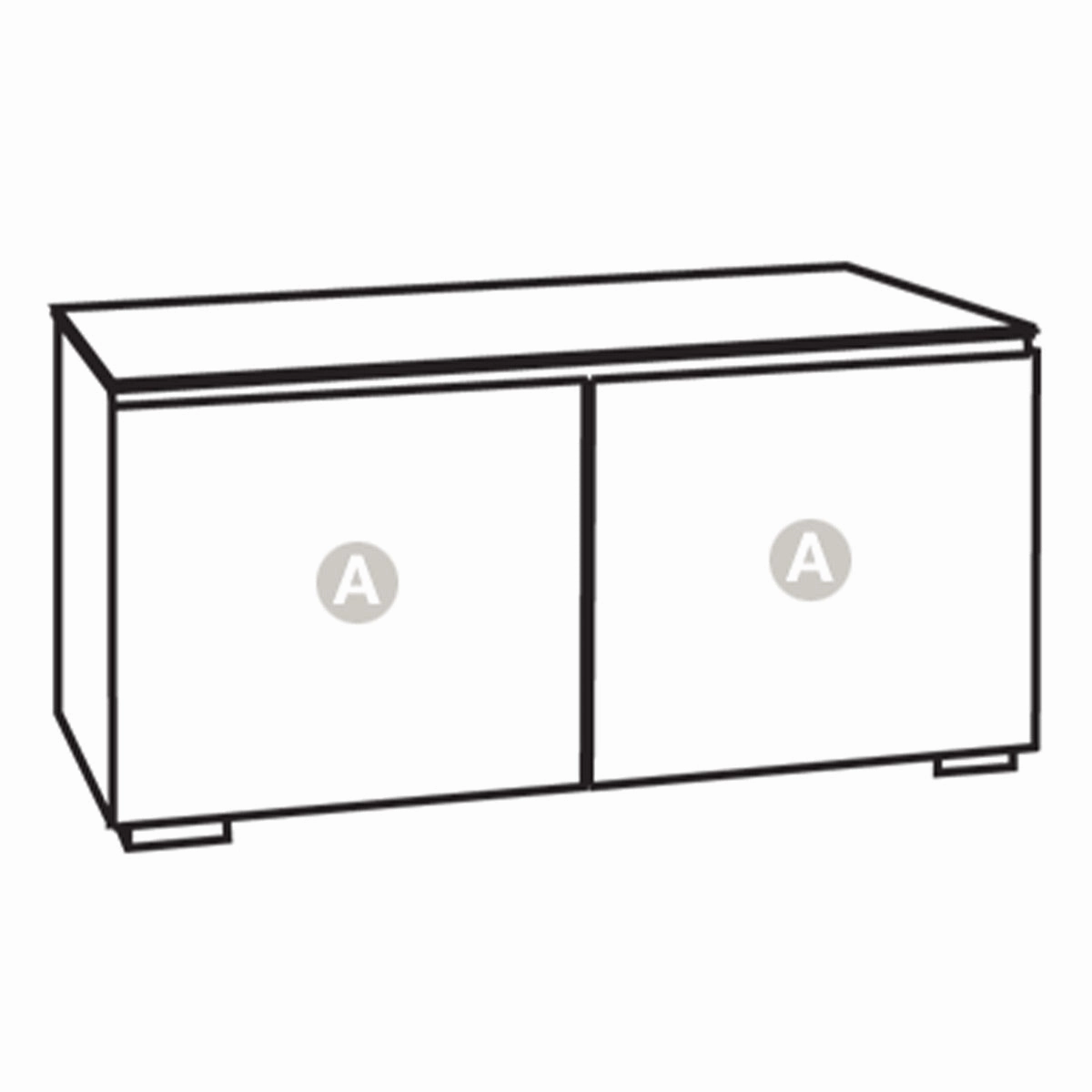 Salamander Designs Chameleon Collection Berlin 221 Twin AV Cabinet (Textured Wenge with Black Glass Top)