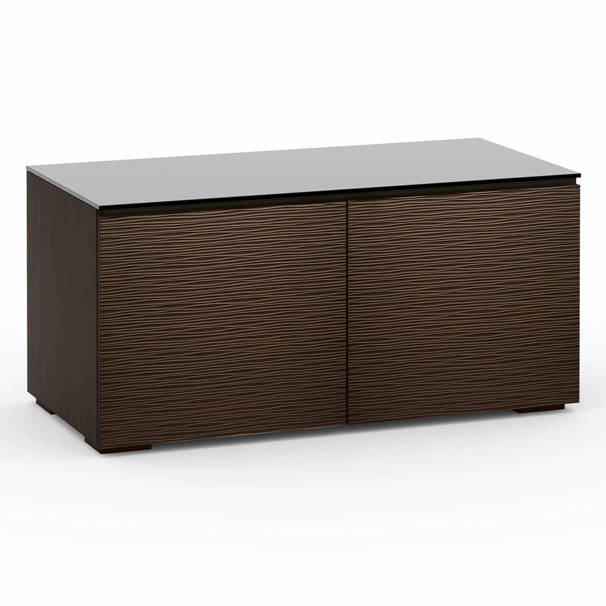 Salamander Designs Chameleon Collection Berlin 221 Twin AV Cabinet (Textured Wenge with Black Glass Top)