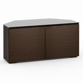 Salamander Designs Chameleon Collection Berlin 221 Twin Corner AV Cabinet (Textured Wenge with Black Glass Top)