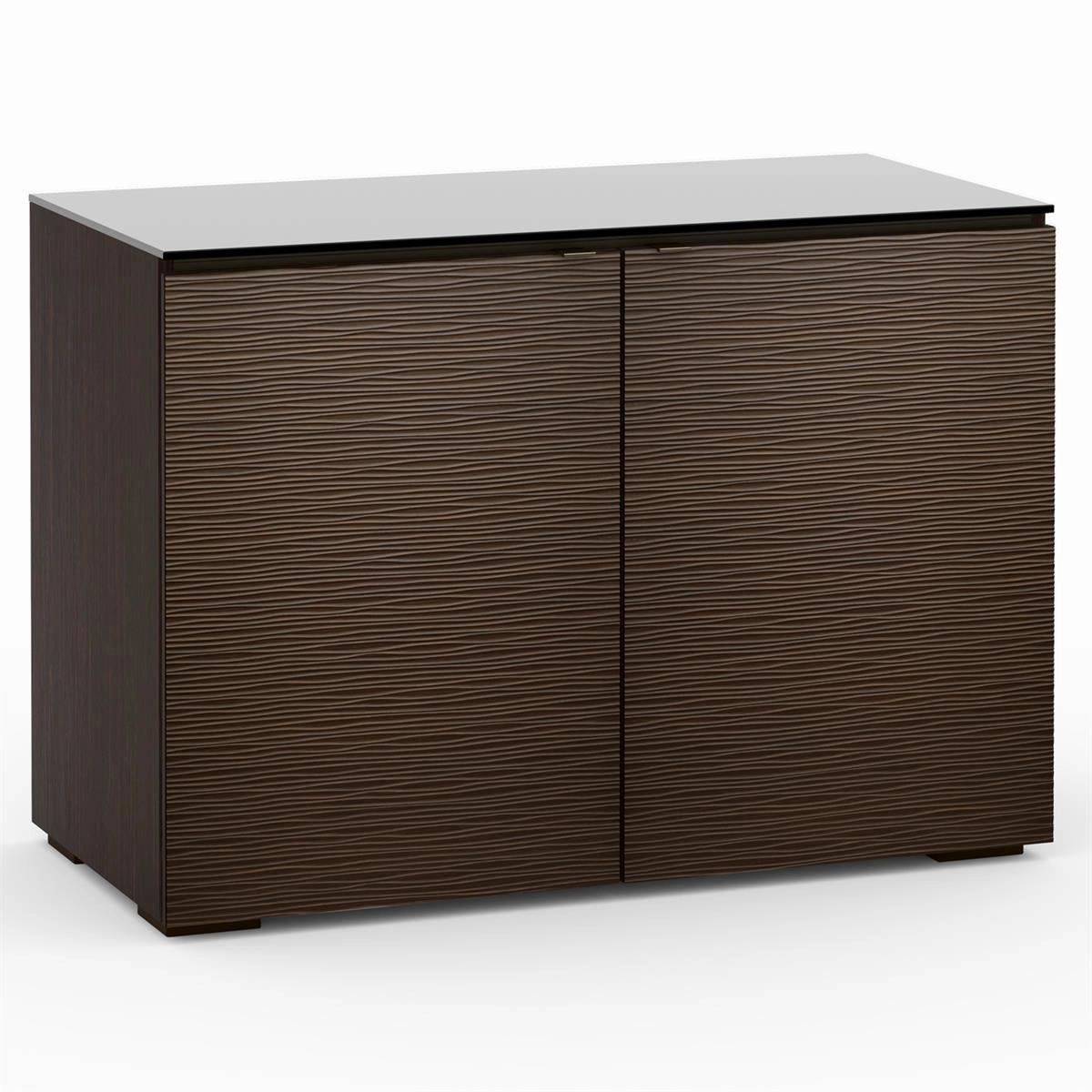 Salamander Designs Chameleon Collection Berlin 323 Twin AV Cabinet (Textured Wenge with Black Glass Top)