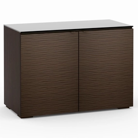 Salamander Designs Chameleon Collection Berlin 323 Twin AV Cabinet (Textured Wenge with Black Glass Top)