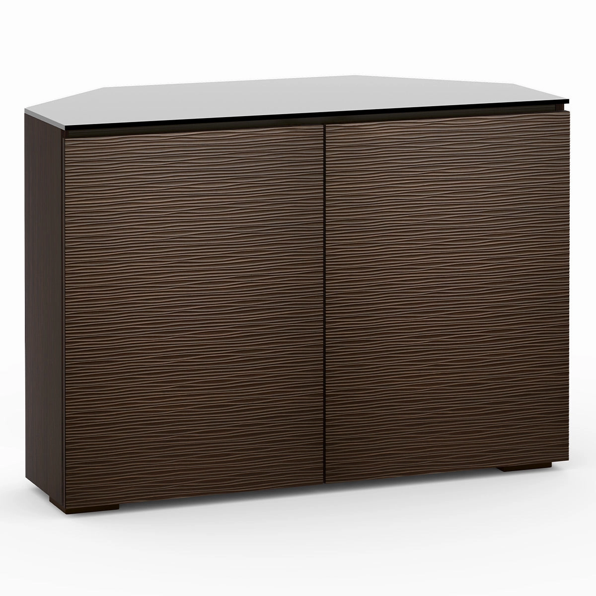 Salamander Designs Chameleon Collection Berlin 323 Twin Corner AV Cabinet (Textured Wenge with Black Glass Top)
