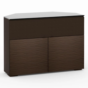Salamander Designs Chameleon Collection Berlin 329 Twin Speaker Integrated Corner Cabinet (Textured Wenge with Black Glass Top)