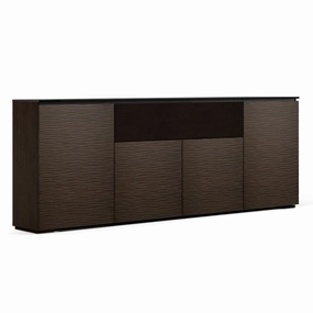 Salamander Designs Chameleon Collection Berlin Low Profile 345 Four-Bay AV Cabinet with Speaker Compartment (Textured Wenge)
