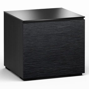 Salamander Designs Chameleon Collection Chicago 217 AV Cabinet (Textured Black Oak with Black Glass Top)