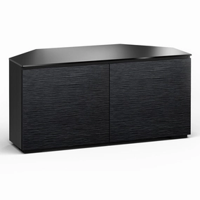 Salamander Designs Chameleon Collection Chicago 221 Twin Corner AV Cabinet (Textured Black Oak with Black Glass Top)