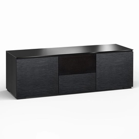 Salamander Designs Chameleon Collection Chicago 236 Triple Speaker Integrated Cabinet (Textured Black Oak with Black Glass Top)
