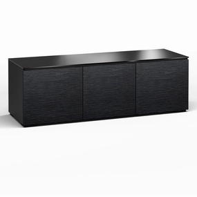 Salamander Designs Chameleon Collection Chicago 237 Triple AV Cabinet (Textured Black Oak with Black Glass Top)