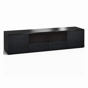Salamander Designs Chameleon Collection Chicago 245 Quad Speaker Integrated Cabinet (Textured Black Oak with Black Glass Top)