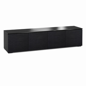 Salamander Designs Chameleon Collection Chicago 247 Quad AV Cabinet (Textured Black Oak with Black Glass)