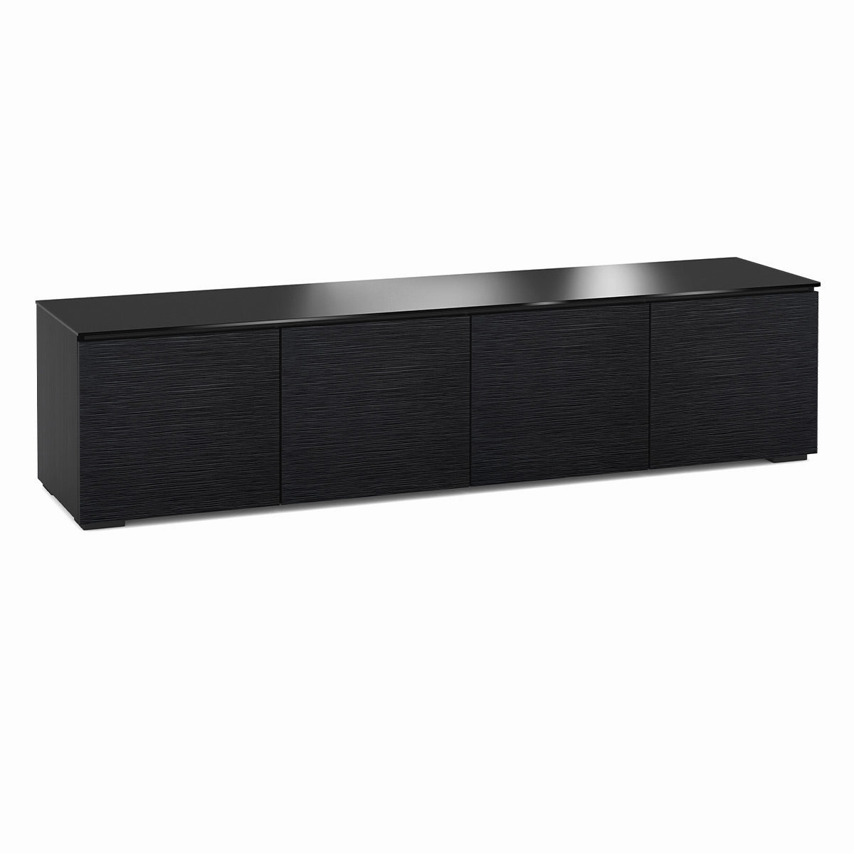 Salamander Designs Chameleon Collection Chicago 247 Quad AV Cabinet (Textured Black Oak with Black Glass)