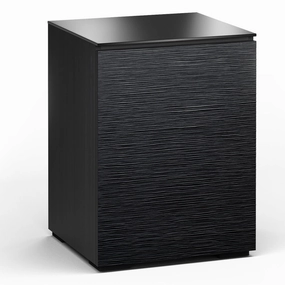 Salamander Designs Chameleon Collection Chicago 317 Single AV Cabinet (Textured Black Oak with Black Glass Top)