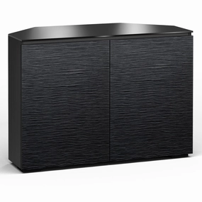Salamander Designs Chameleon Collection Chicago 323 Twin AV Corner Cabinet (Textured Black Oak with Black Glass Top) hi-fi portable player,hi-fi desktop amplifier,hi-fi isolation stand