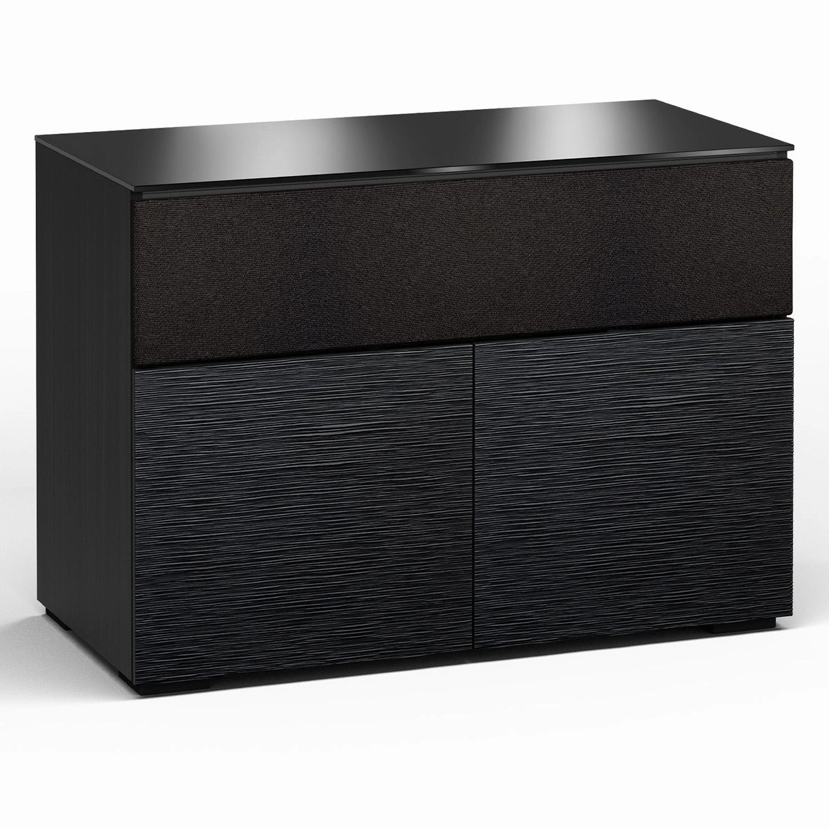 Salamander Designs Chameleon Collection Chicago 329 Twin Speaker Integrated Cabinet (Textured Black Oak with Black Glass Top)
