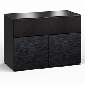 Salamander Designs Chameleon Collection Chicago 329 Twin Speaker Integrated Cabinet (Textured Black Oak with Black Glass Top) hi-fi portable player,hi-fi desktop amplifier,hi-fi isolation stand