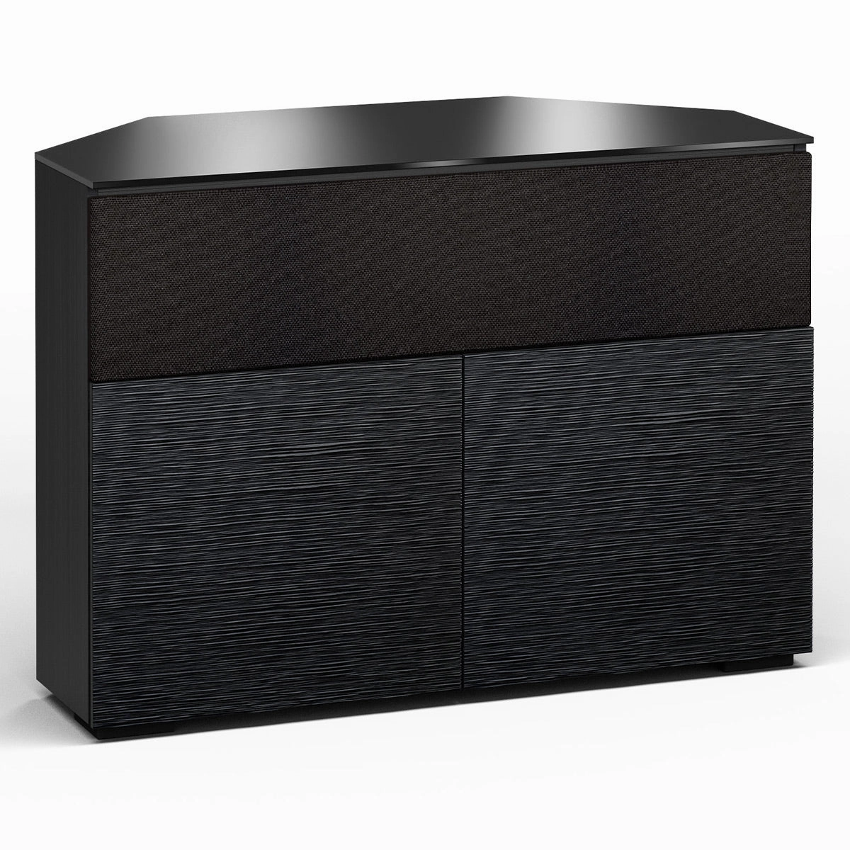 Salamander Designs Chameleon Collection Chicago 329 Twin Speaker Integrated Corner AV Cabinet (Textured Black Oak with Black Glass Top)