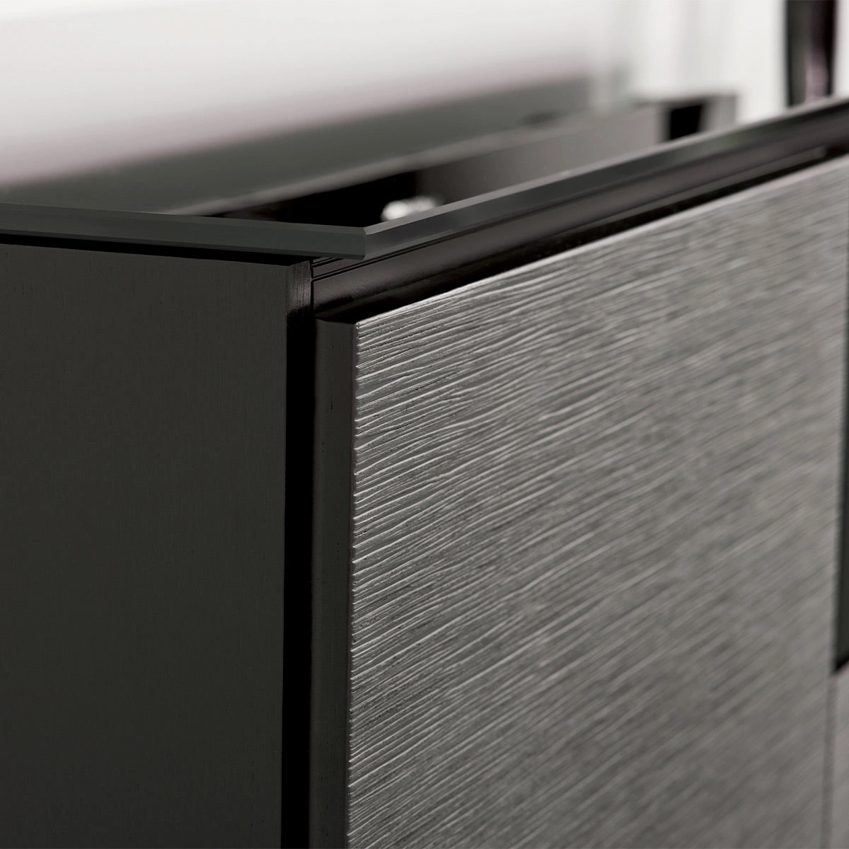 Salamander Designs Chameleon Collection Chicago 329 Twin Speaker Integrated Corner AV Cabinet (Textured Black Oak with Black Glass Top)