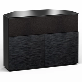 Salamander Designs Chameleon Collection Chicago 329 Twin Speaker Integrated Corner AV Cabinet (Textured Black Oak with Black Glass Top)