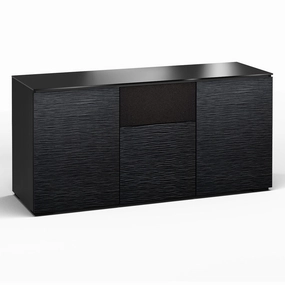 Salamander Designs Chameleon Collection Chicago 336 Triple Speaker Integrated Cabinet (Textured Black Oak with Black Glass Top)
