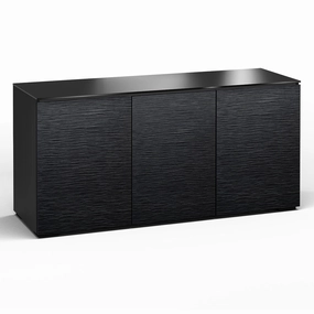 Salamander Designs Chameleon Collection Chicago 337 Triple AV Cabinet (Textured Black Oak with Black Glass Top)