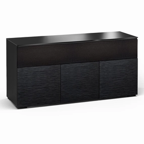 Salamander Designs Chameleon Collection Chicago 339 Triple Speaker Integrated Cabinet (Textured Black Oak with Black Glass Top)