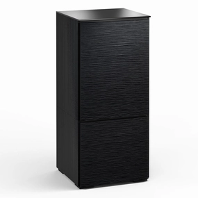 Salamander Designs Chameleon Collection Chicago 517 Twin AV Cabinet (Textured Black Oak with Black Glass Top)