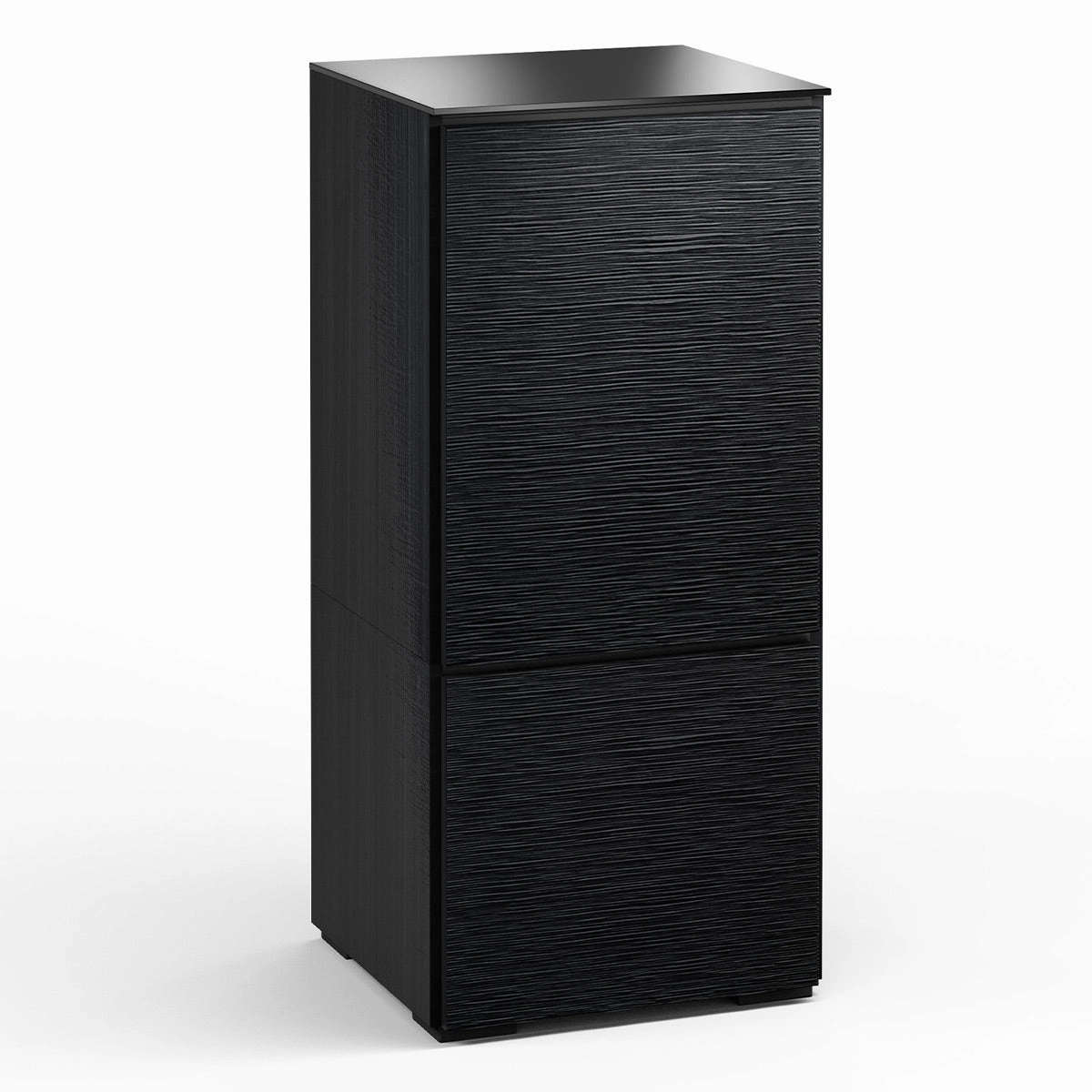 Salamander Designs Chameleon Collection Chicago 517 Twin AV Cabinet (Textured Black Oak with Black Glass Top)