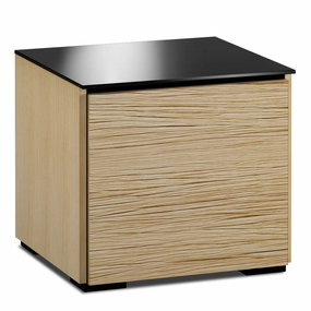 Salamander Designs Chameleon Collection Denver 217 AV Cabinet (Deep Textured Natural Oak with Black Glass Top)