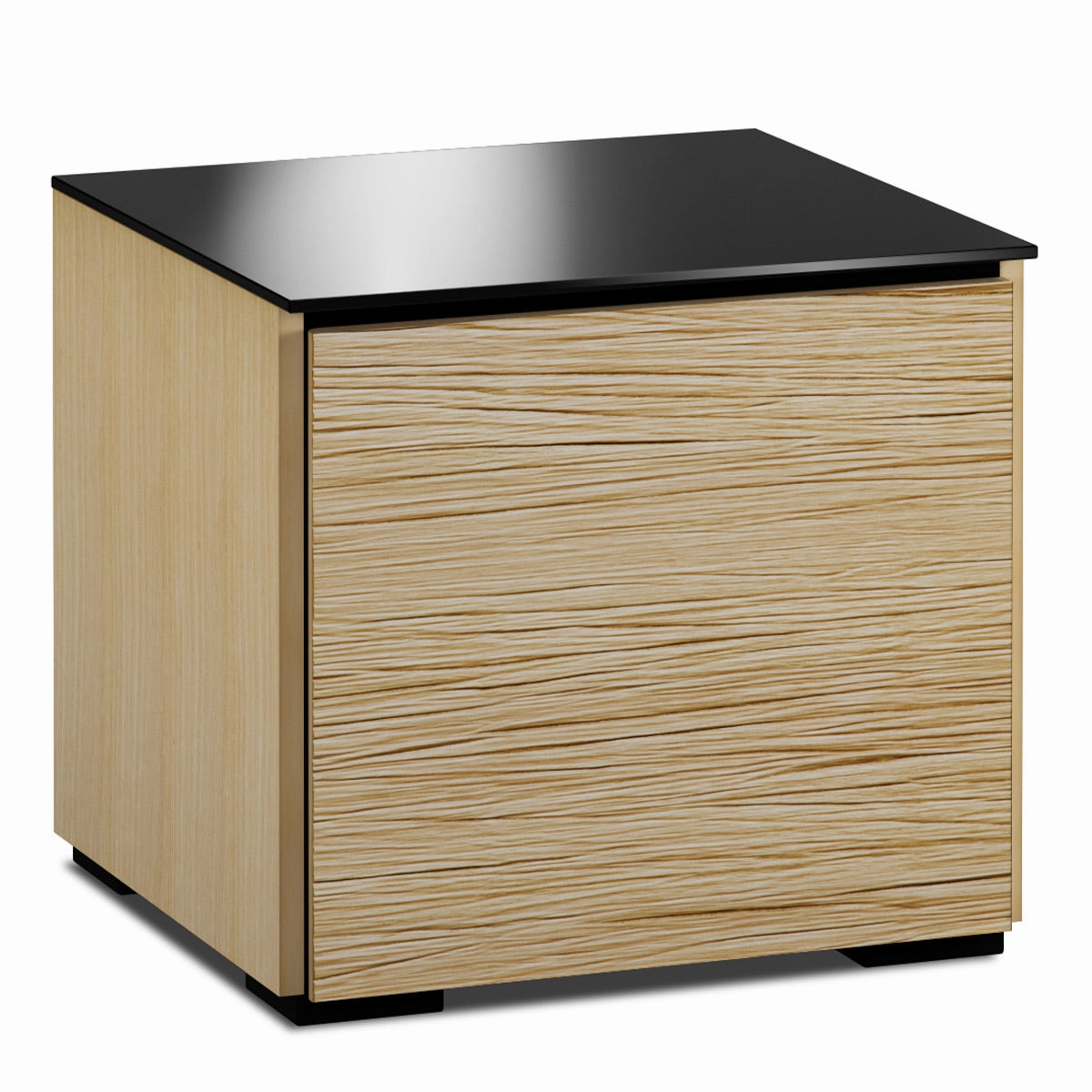 Salamander Designs Chameleon Collection Denver 217 AV Cabinet (Deep Textured Natural Oak with Black Glass Top)