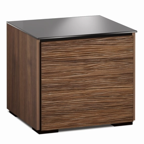 Salamander Designs Chameleon Collection Denver 217 SE Subwoofer Enclosure AV Cabinet (Deep Textured Medium Walnut with Black Glass Top)