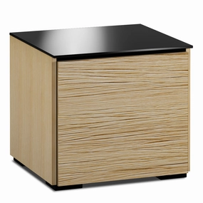 Salamander Designs Chameleon Collection Denver 217 SE Subwoofer Enclosure AV Cabinet (Deep Textured Natural Oak with Black Glass Top) hi-fi vibration control,hi-fi grounded cable,hi-fi stereo input selector