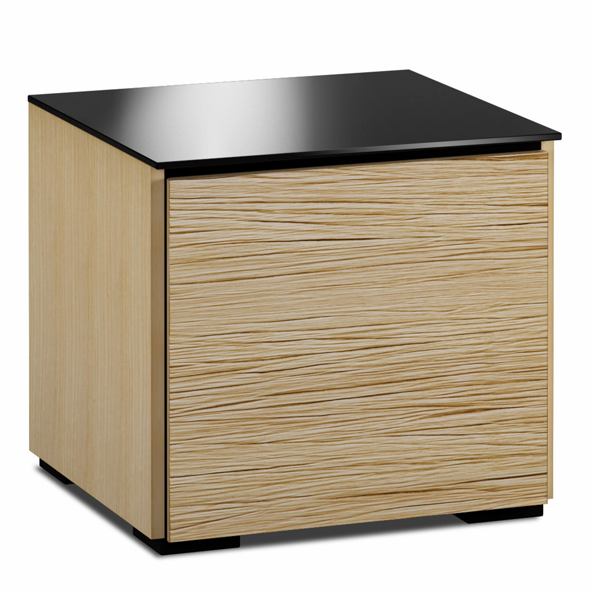 Salamander Designs Chameleon Collection Denver 217 SE Subwoofer Enclosure AV Cabinet (Deep Textured Natural Oak with Black Glass Top) hi-fi vibration control,hi-fi grounded cable,hi-fi stereo input selector