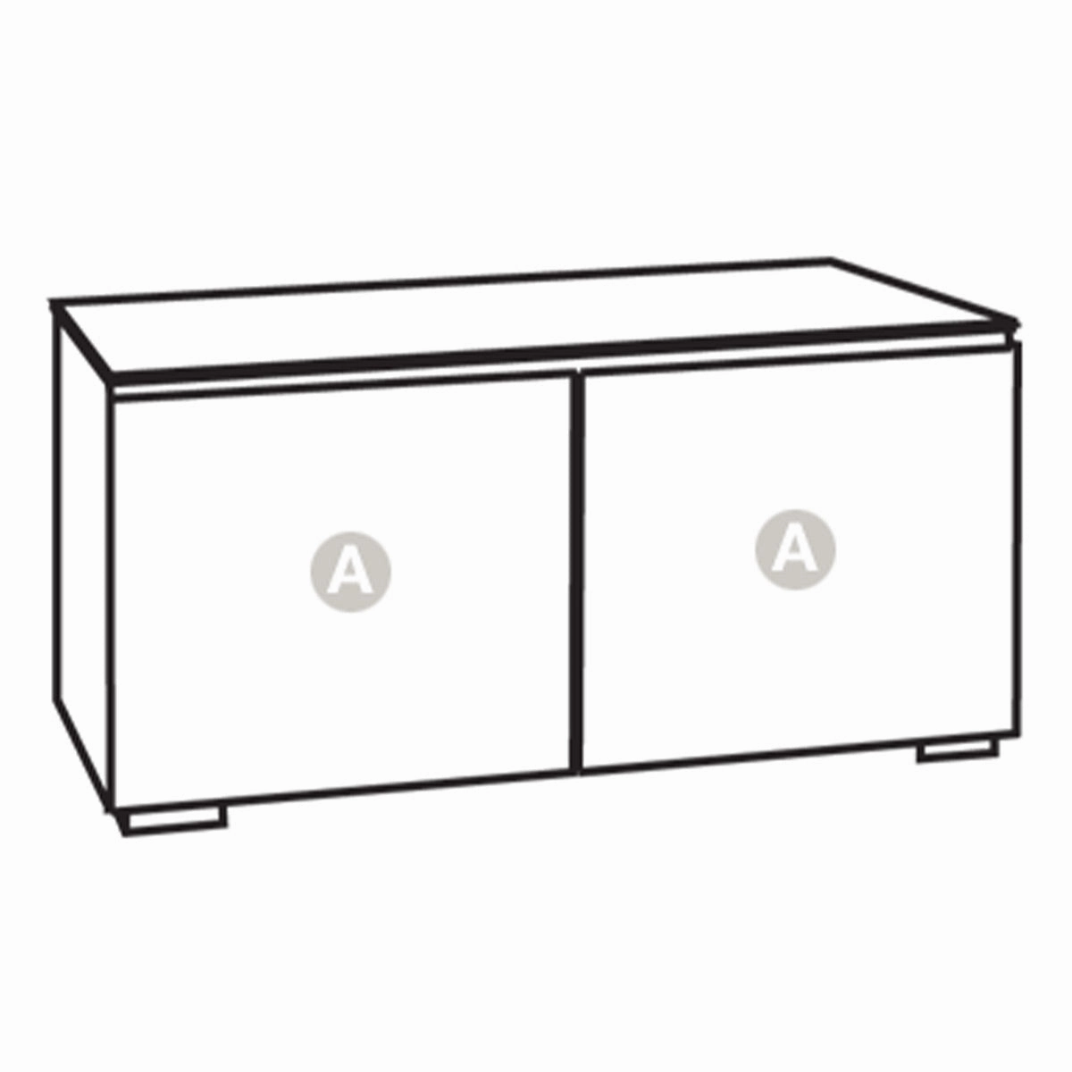 Salamander Designs Chameleon Collection Denver 221 Twin AV Cabinet (Deep Textured Medium Walnut with Black Glass Top)