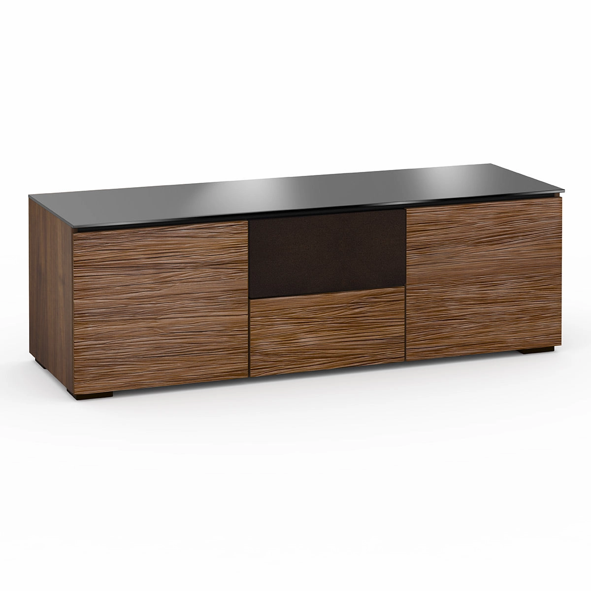 Salamander Designs Chameleon Collection Denver 236 Triple Speaker Integrated Cabinet (Deep Textured Medium Walnut with Black Glass Top) hi-fi vibration control,hi-fi grounded cable,hi-fi stereo input selector
