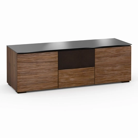 Salamander Designs Chameleon Collection Denver 236 Triple Speaker Integrated Cabinet (Deep Textured Medium Walnut with Black Glass Top) hi-fi digital to analog converter,hi-fi lossless streamer,hi-fi Roon-ready device